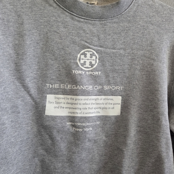 Tory Sport Light Gray Crewneck Sweater - Picture 2 of 3